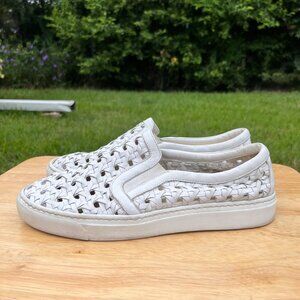 Madison Maison White Woven Leather Slip On Sneakers Size 41 / US 10